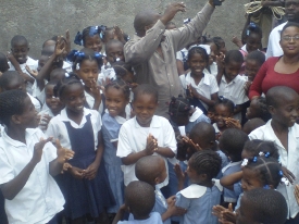 Pastor Dicksent with children